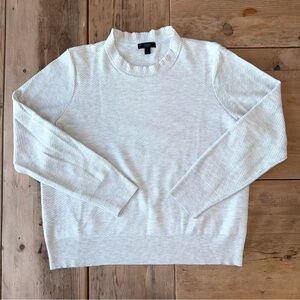 J. Crew Gray Ruffle Crewneck Neck Sweater Women’s Size XL